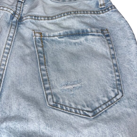 Forever 21 Light Wash Size 26 Button Fly Raw Hem Distressed Jeans - Picture 9 of 9